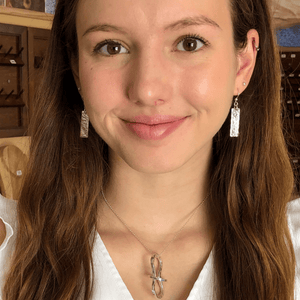 Hammered Silver Bar Earrings Backyard Silversmiths