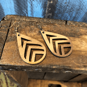 Laser Cut Wood Earrings - Artisan Find Backyard Silversmiths