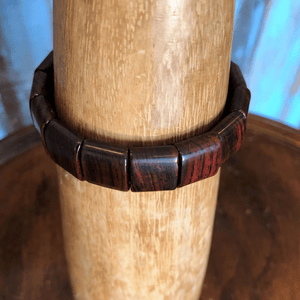 Mens Wood Tile Bracelet - Artisan Find Backyard Silversmiths