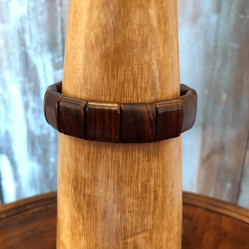 Mens Wood Tile Bracelet - Artisan Find Backyard Silversmiths