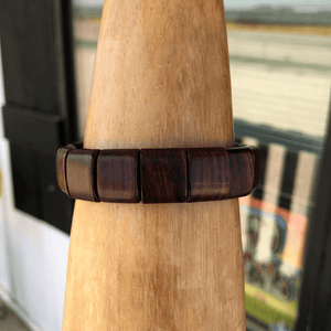 Mens Wood Tile Bracelet - Artisan Find Backyard Silversmiths