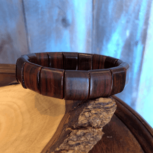 Mens Wood Tile Bracelet - Artisan Find Backyard Silversmiths