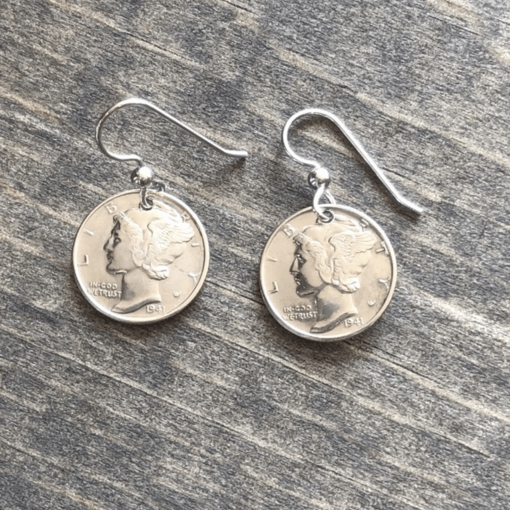 Mercury Dime Earrings Backyard Silversmiths