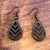 Small Diamond Chevron Wood Earrings - Artisan Find Backyard Silversmiths