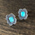 Sterling Silver and Turquoise Post Earrings - Artisan Find Backyard Silversmiths
